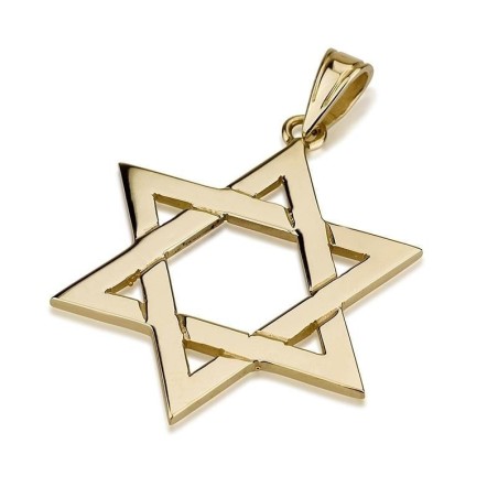 14K Gold Interlocking Star of David Pendant