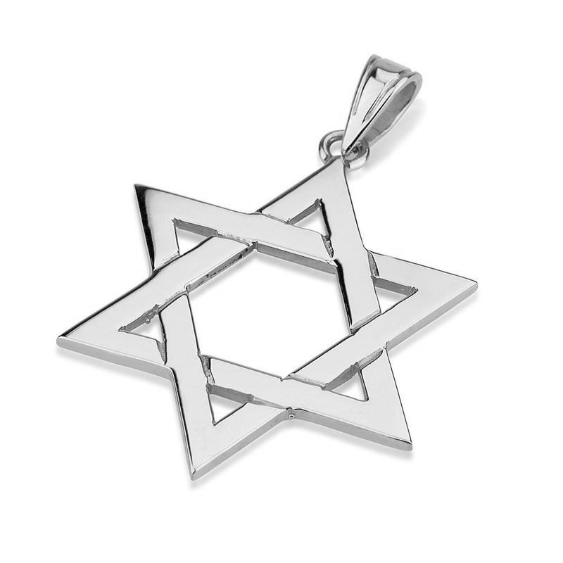 Pendentif étoile de David entrelacée en or 14 carats