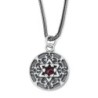 Priestly Blessing: Double Sided Ornate Disk Star of David Necklace wit