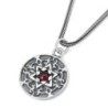 Priestly Blessing: Double Sided Ornate Disk Star of David Necklace wit
