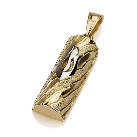 Collier pendentif Mezouza arbre de vie en or 14 carats