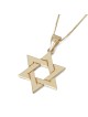 Deluxe 14K Gold Interlocked Star of David Pendant Necklace - Yellow or