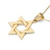 Deluxe 14K Gold Interlocked Star of David Pendant Necklace - Yellow or