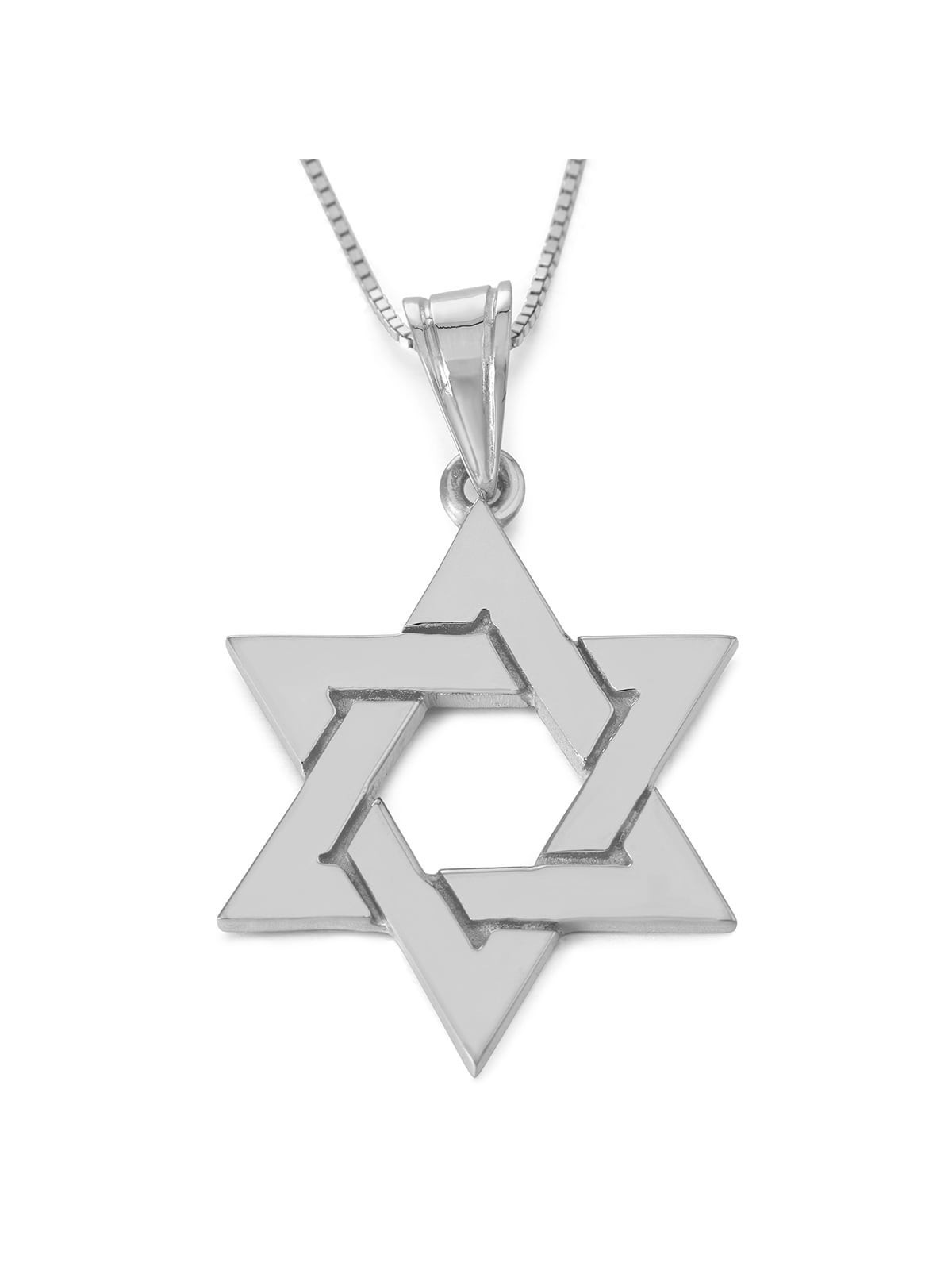 Deluxe 14K Gold Interlocked Star of David Pendant Necklace - Yellow or