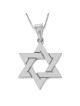 Deluxe 14K Gold Interlocked Star of David Pendant Necklace - Yellow or