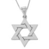 Deluxe 14K Gold Interlocked Star of David Pendant Necklace - Yellow or