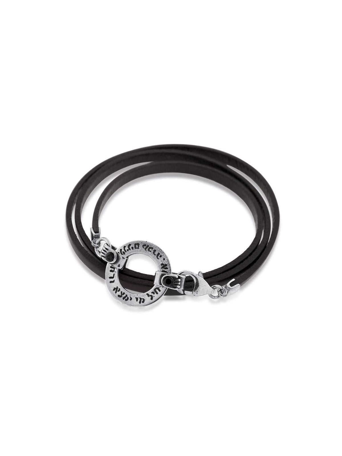 Femme de Valeur : Roue en Argent et Bracelet en Cuir avec Pierres de Grenat