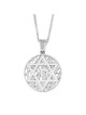 Pendentif étoile de David et Chai en or 14 carats avec fond d'arbre de vie -