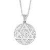 14K Gold Star of David and Chai Pendant with Tree of Life Background -