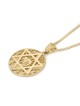 Pendentif étoile de David et Chai en or 14 carats avec fond d'arbre de vie -