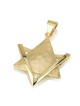 14K Gold Star of David Pendant with Hammered Triangle and Outline Poin