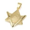 14K Gold Star of David Pendant with Hammered Triangle and Outline Poin