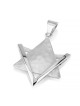 Pendentif étoile de David en or 14 carats avec triangle martelé et pointe de contour