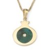 14K Gold Eilat Stone and Diamond Pomegranate Pendant Necklace