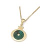 14K Gold Eilat Stone and Diamond Pomegranate Pendant Necklace