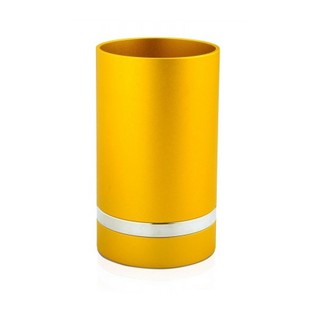 Dabbah Judaica Anodized Aluminum Silver Lin... | Aluminum Kiddush Cups