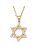 14K Gold Diamond-Studded Star of David Pendant Necklace - Yellow or Wh