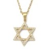 14K Gold Diamond-Studded Star of David Pendant Necklace - Yellow or Wh