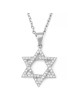 14K Gold Diamond-Studded Star of David Pendant Necklace - Yellow or Wh