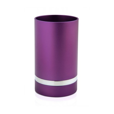 Dabbah Judaica Anodized Aluminum Silver Lin... | Aluminum Kiddush Cups