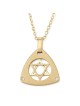 Pendentif étoile de David double triangle en or 14 carats avec diamants - Unisexe