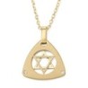 14K Gold Double Triangle Star of David Pendant with Diamonds - Unisex