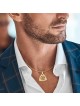Pendentif étoile de David double triangle en or 14 carats avec diamants - Unisexe