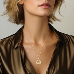 14K Gold Double Triangle Star of David Pendant with Diamonds - Unisex