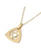 Pendentif étoile de David double triangle en or 14 carats avec diamants - Unisexe