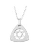 Pendentif étoile de David double triangle en or 14 carats avec diamants - Unisexe