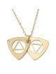 Pendentif étoile de David double triangle en or 14 carats avec diamants - Unisexe