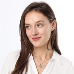 Round 14K Gold Unisex Chai Pendant - Color Option