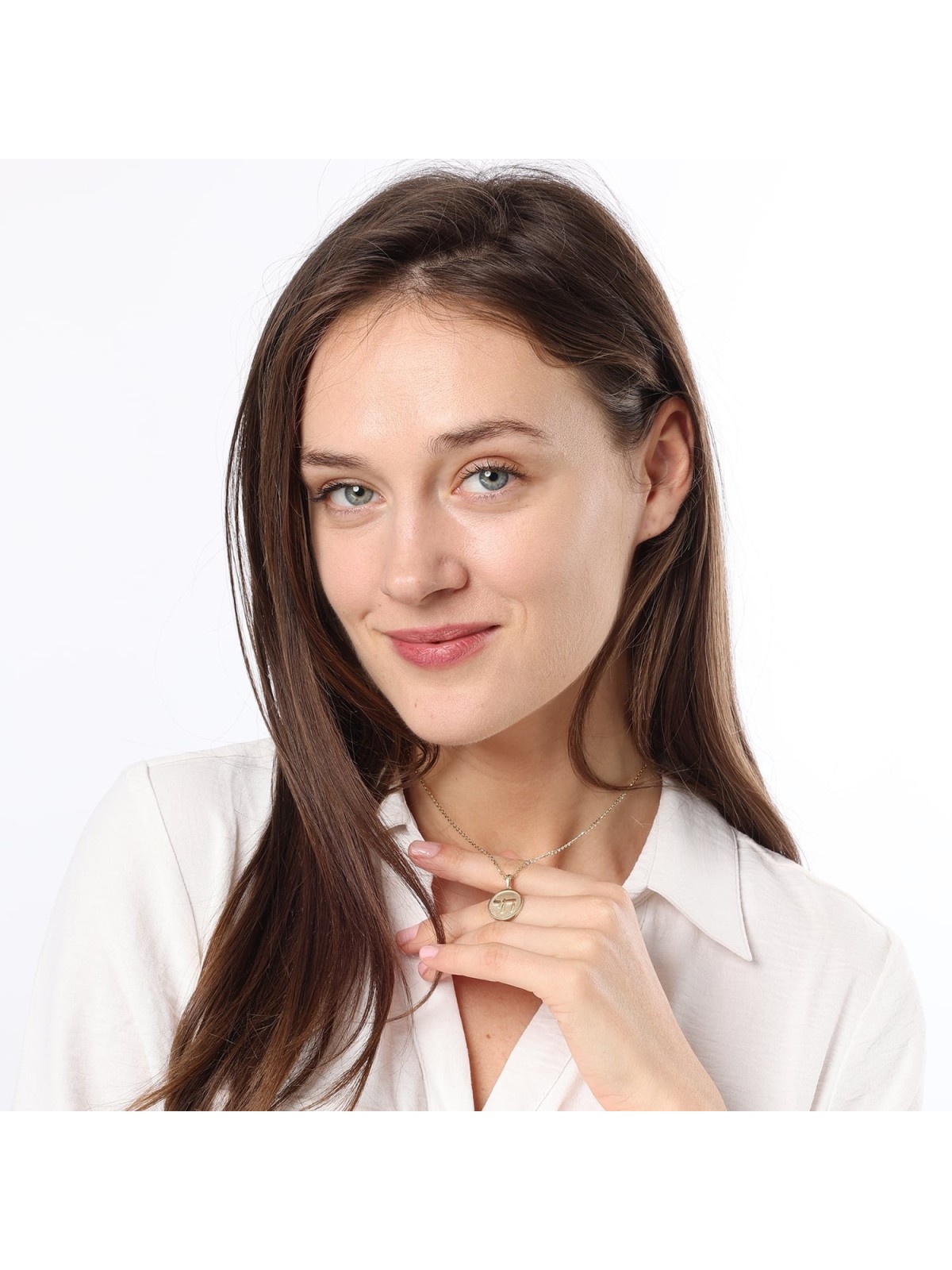 Round 14K Gold Unisex Chai Pendant - Color Option