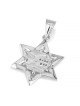 Pendentif étoile de David en or 14 carats avec relief de Jérusalem en retrait
