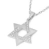 14K Gold Domed Star of David Pendant with Diamond Studded Triangle - Y