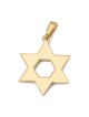 Pendentif étoile de David bombé en or 14 carats avec triangle serti de diamants - Y