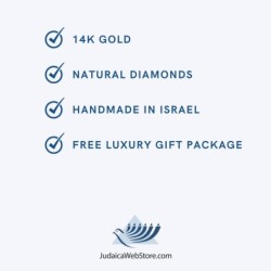 14K Gold Domed Star of David Pendant with Diamond Studded Triangle - Y