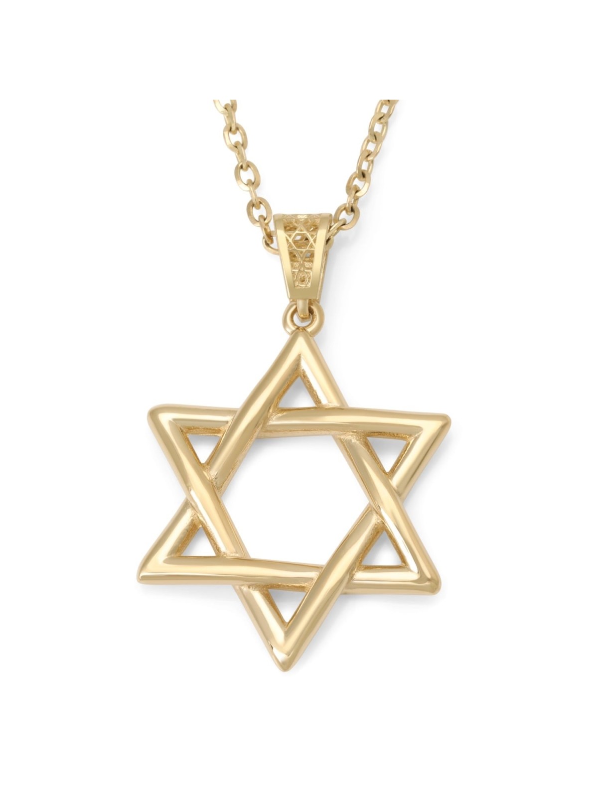 Luxurious 14K Gold Star of David Pendant Necklace - Yellow or White Go