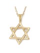Luxurious 14K Gold Star of David Pendant Necklace - Yellow or White Go
