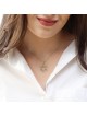 Luxueux collier pendentif étoile de David en or 14 carats - Jaune ou blanc Go