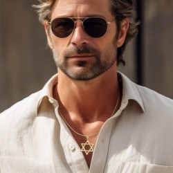 Luxurious 14K Gold Star of David Pendant Necklace - Yellow or White Go