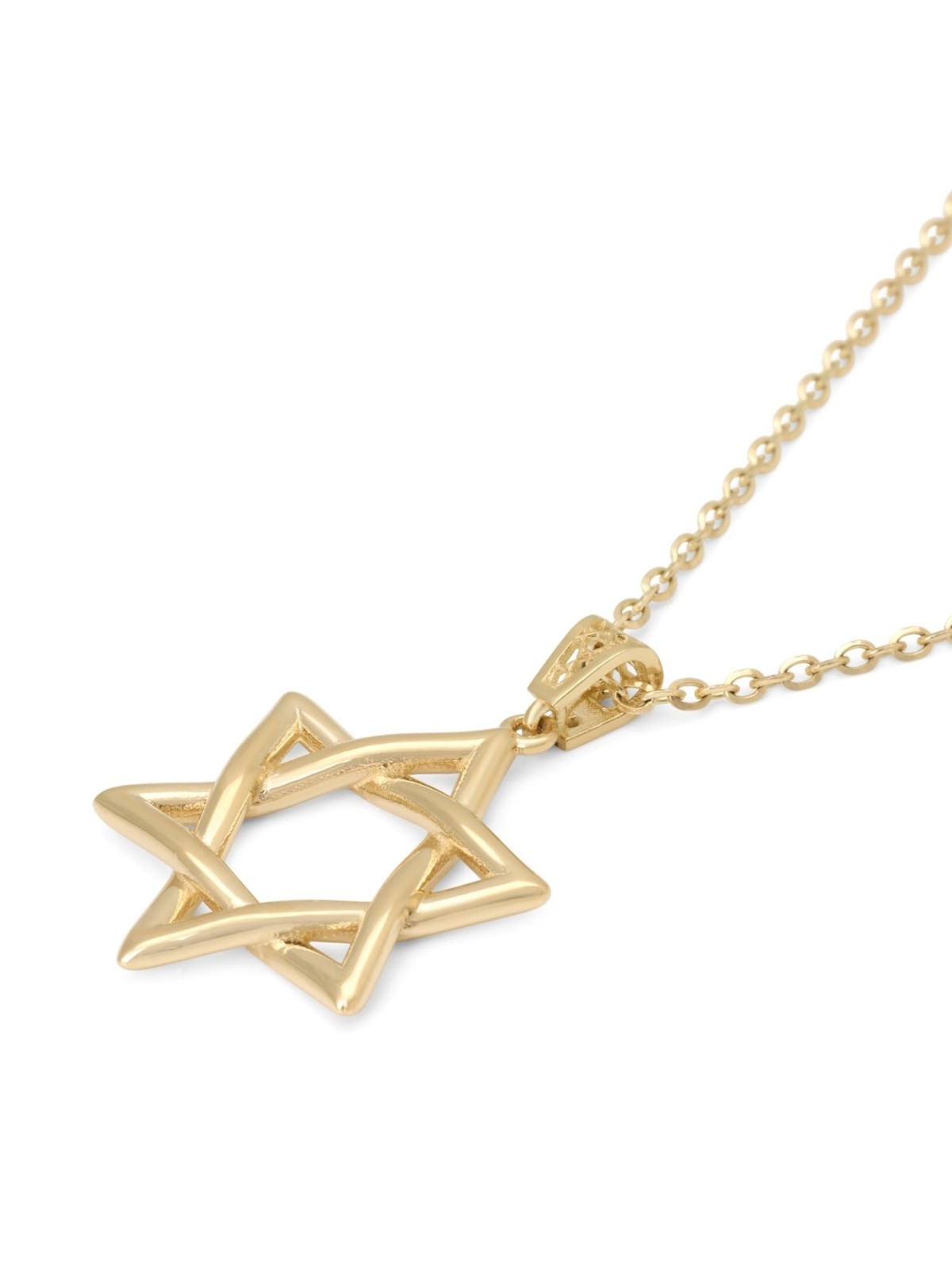 Luxurious 14K Gold Star of David Pendant Necklace - Yellow or White Go
