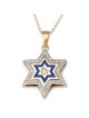 49-Diamond 14K Gold Star of David Pendant Necklace with Enamel