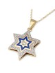 49-Diamond 14K Gold Star of David Pendant Necklace with Enamel