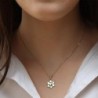 14K Gold Star of David with Chai on Eilat Stone Pendant Necklace