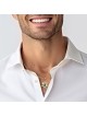 Collier pendentif étoile de David en or 14 carats avec Chai sur pierre d'Eilat