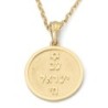 14K Gold Am Yisrael Chai Unisex Pendant Necklace with Star of David