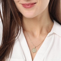 14K Gold Am Yisrael Chai Unisex Pendant Necklace with Star of David