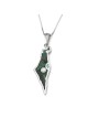 Pendentif carte d'Israël en or 14 carats et pierre d'Eilat avec diamant unique