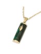 14K Yellow Gold and Eilat Stone Mezuzah Pendant with Shin - Unisex